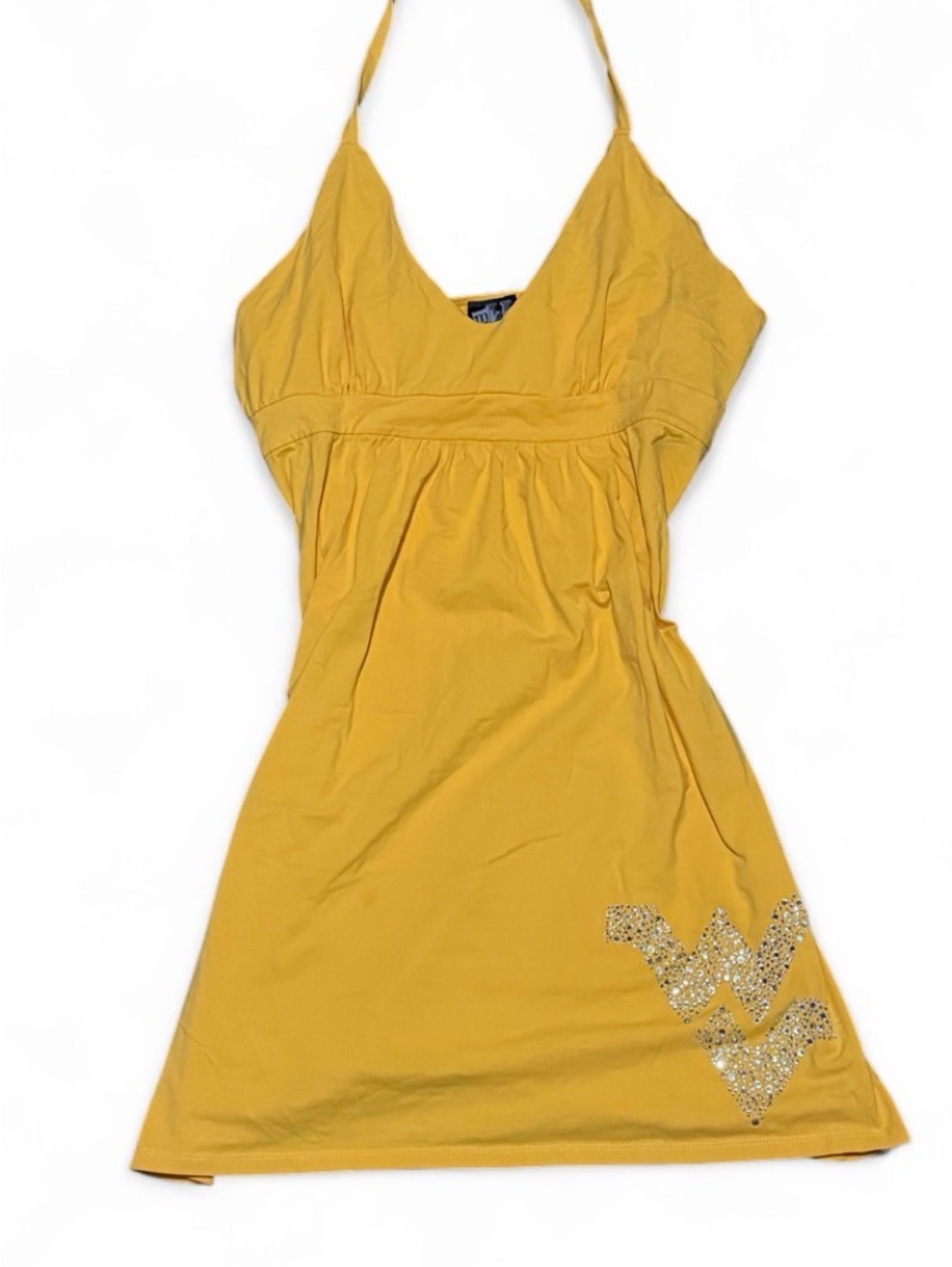 Vintage Y2K MyU Rhinestone Logo Halter Summer Dress